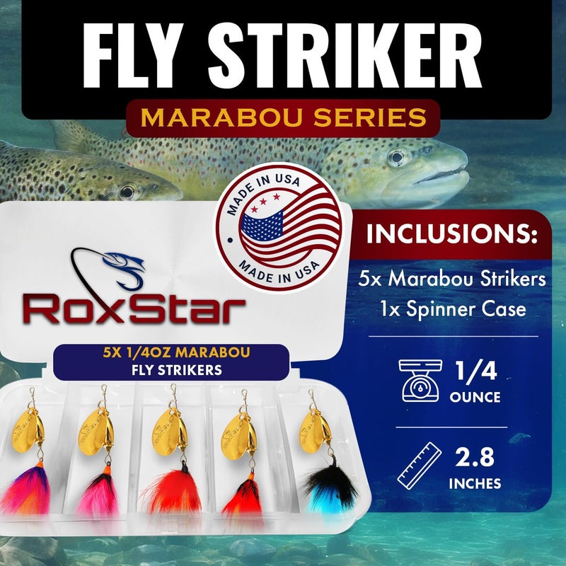 RoxStar Lures RoxStar Fly Strikers Proven Nationwide to Out-Fish Any Spinner | Hand-Tied in The USA | Most Versatile Fishing Spinner Ever! Trout Lure Also for Bass & Steelhead | Stop Fishing - Start Catching - Image 2